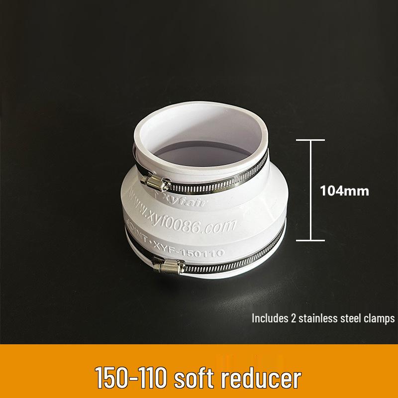 Air System Duct Fan Adapter: Large to Small Soft PVC Connection, 100 to 75
