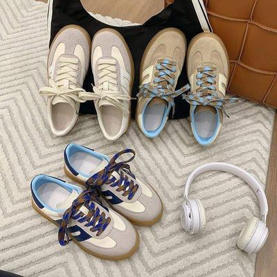 Американские ретро мягкие сочетания цветов немецкие тренировочные туфли 2025 весна и осень новинка круглый носок плоская подошва спортивные и повседневные туфли Форреста Гампа