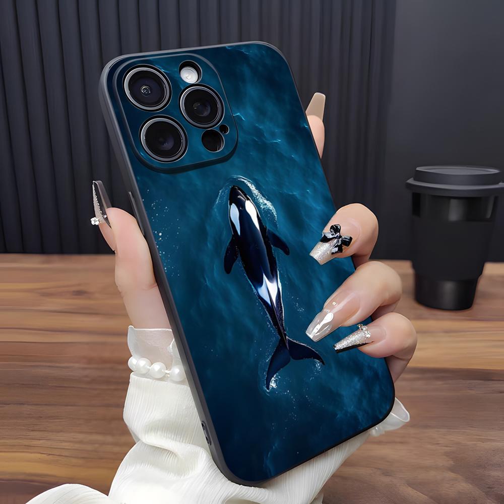 Чехол для телефона с китом из морских животных для iPhone 17 Pro Max 15 Pro 16 14 Plus 12 13 Mini 11 Pro Ударопрочный мягкий чехол