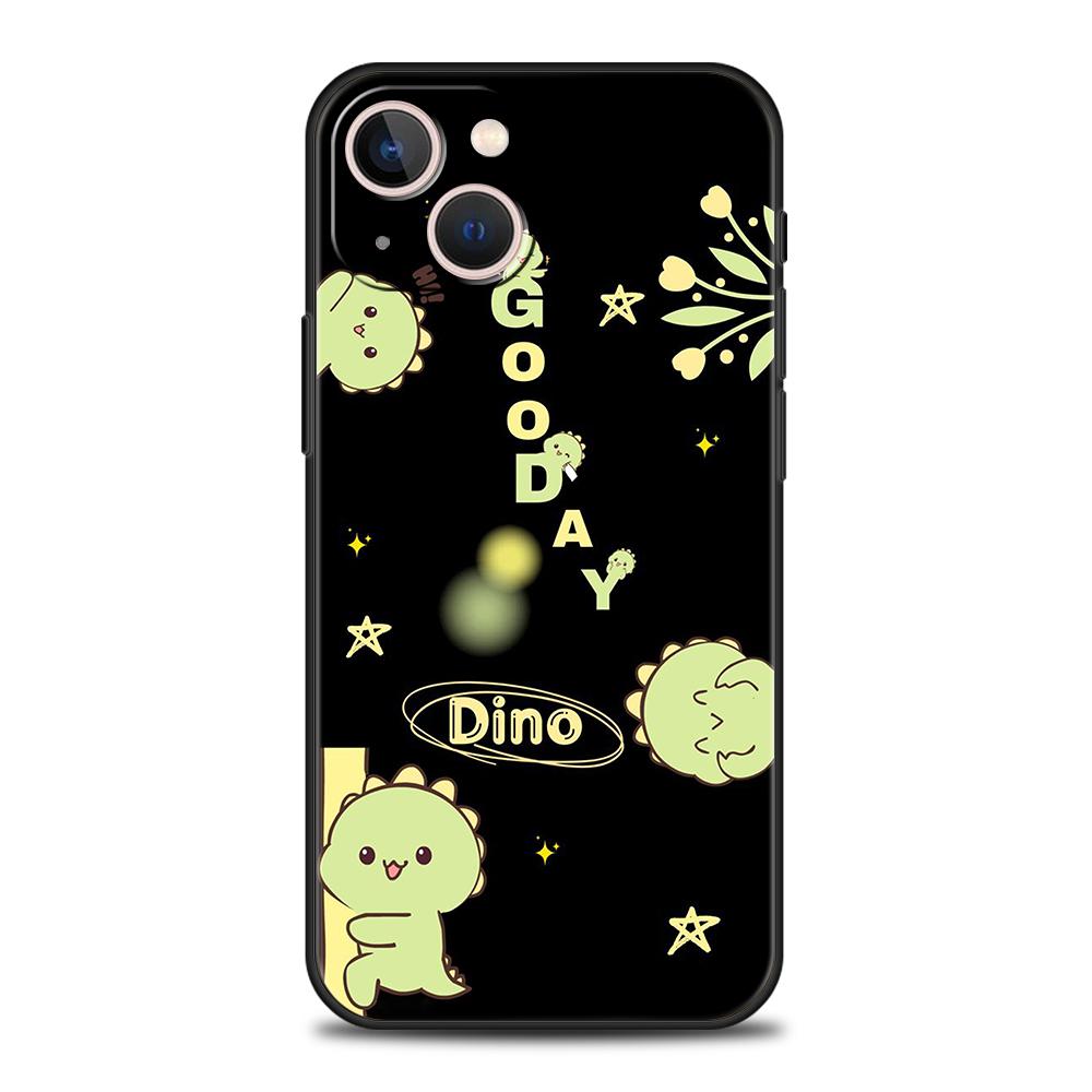 Забавный Милый Мультяшный Чехол-Динозавр для Телефона iPhone 16 15 14 13 12 Pro Max 11 Pro Max 7 8 Plus XS XR Ударопрочный Силиконовый Мягкий Чехол