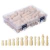 PATIKIL 2 Sets Wooden Peg Dolls, 110pcs Wooden Peg Dolls Unpainted Body Natural Wood Family Figures for Painting DIY Craft Art Doodle