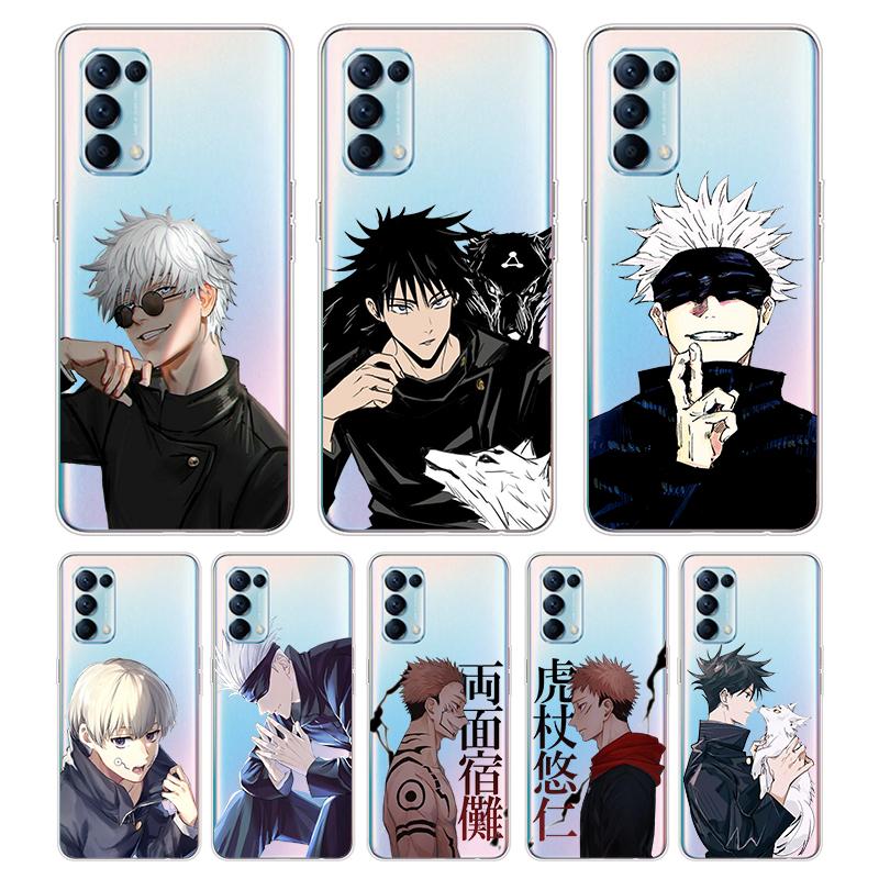 Jujutsu Kaisen Gojo For OPPO Reno7 SE 6 5 Z F 4G 5G Find X2 X3 Neo Lite Pro Plus Transparent Soft Phone Case Coque