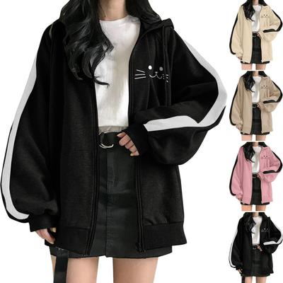 Женская мода И зимняя утепленная утолщенная теплая толстовка-куртка на молнии с капюшоном