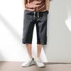 Summer Men's Jeans Denim Breeches Calf-Length Casual Shorts Washed Cotton Drawstring Straight Capris Pants Big Size 8XL