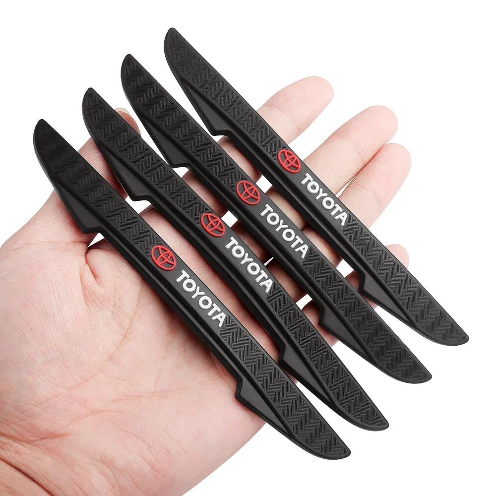 QDJ1 4Pcs Car Door Edge Anti-collision Strips Bumper Trim Sticker Accessories For Toyota Rav4 Corolla Chr Yaris Camry Cross Auris TRD