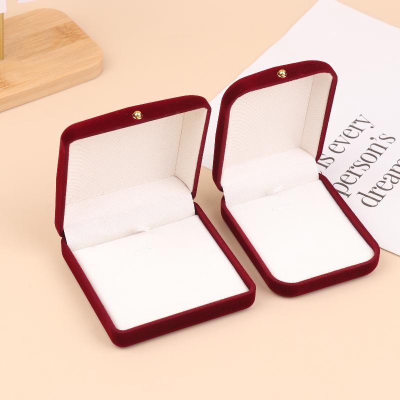 Флокированная шкатулка для украшений с золотой пряжкой, подвеска, кольцо, ожерелье, серьги, браслет, дисплей, коробка для хранения, роскошная подарочная упаковка