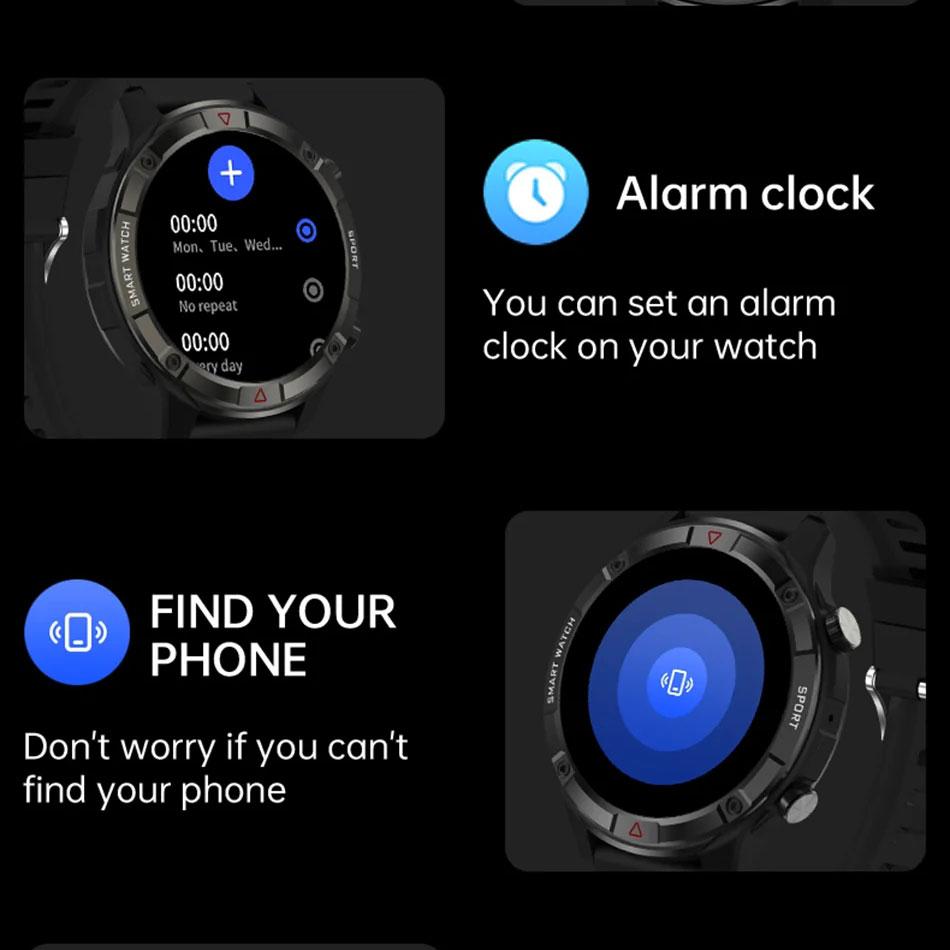 LUCKYSTART Smart Watch Men 2024 Новые спортивные часы с дисплеем 1,6 дюйма AMOLED, 4G ROM, голосовые вызовы, локальная музыка, водонепроницаемые мужские умные часы