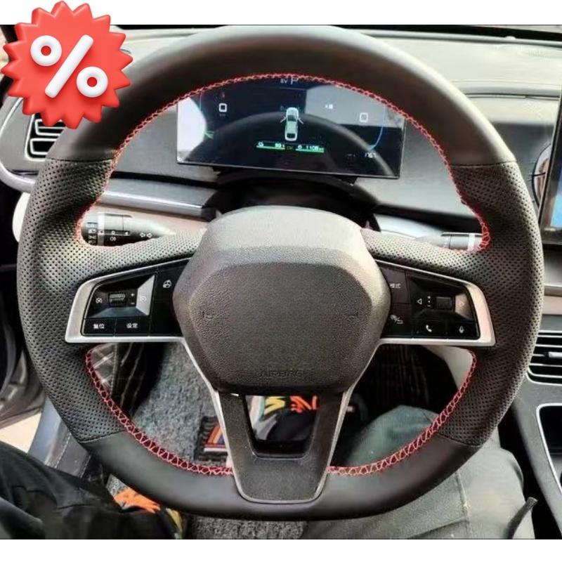 Ручной работы Черный Кожаный Чехол на Руль Автомобиля Для BYD Ato 3 Fa Feng Tang F3 E6 Yuan Song plus EV F0 Qin