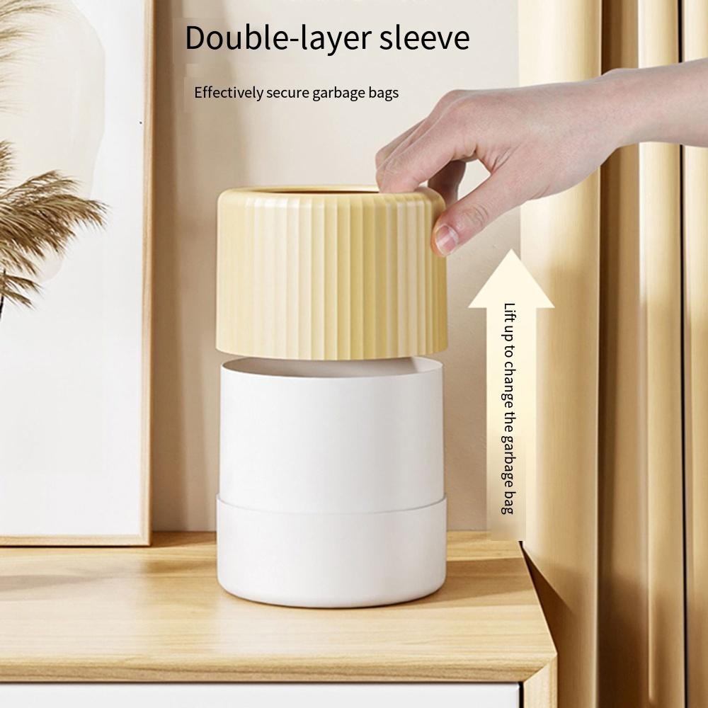 2.3L Mini Desktop Trash Can Modern Wastebaskets No Lid Garbage Can for Office Bedside Beauty Desk (with 1 roll of garbage bags)