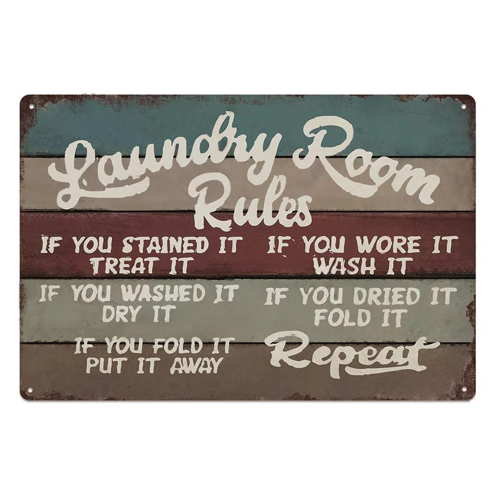 Laundry Vintage Metal Posters Tin Signs Decor Funny Metal Plaque Pin Up Girl Home Wall Art Painting