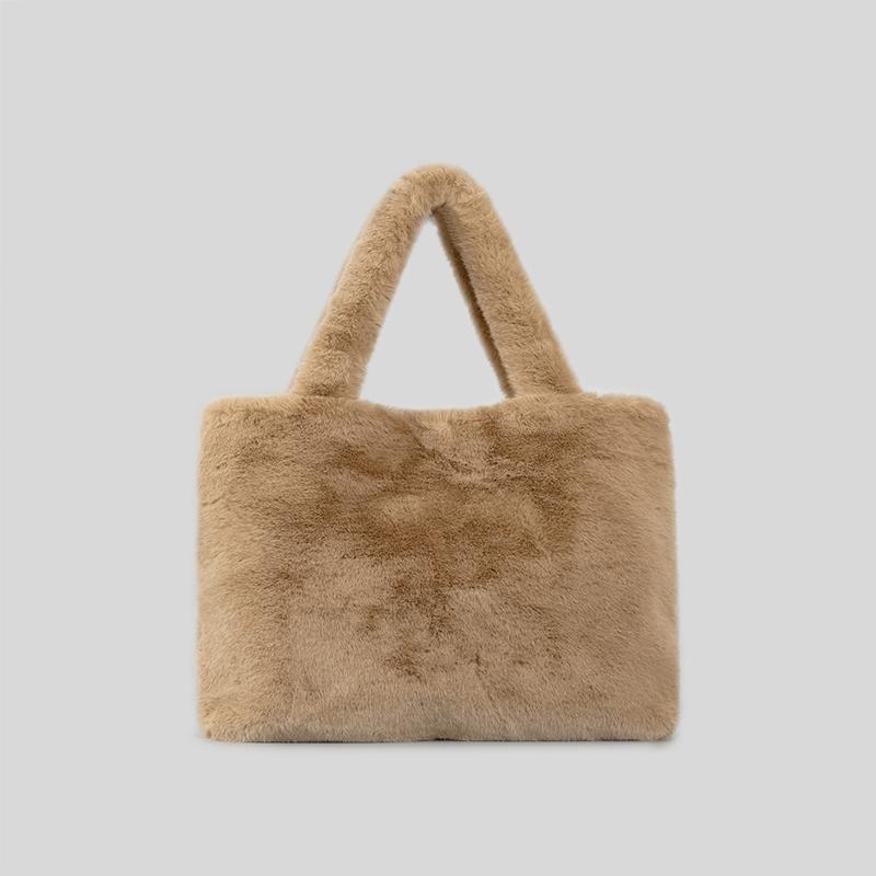Модная большая сумка из искусственного меха, дизайнерские пушистые плюшевые женские сумки, повседневные простые теплые зимние сумки, большие кошельки для покупок, новинка 2023 г.