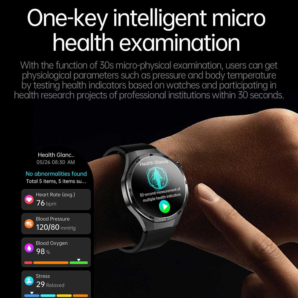 2025 НОВЫЕ Смарт-часы для микрофизического обследования здоровья ЭКГ АД Кислород крови Мочевая кислота Жир крови Температура Вызов по Bluetooth Умные часы