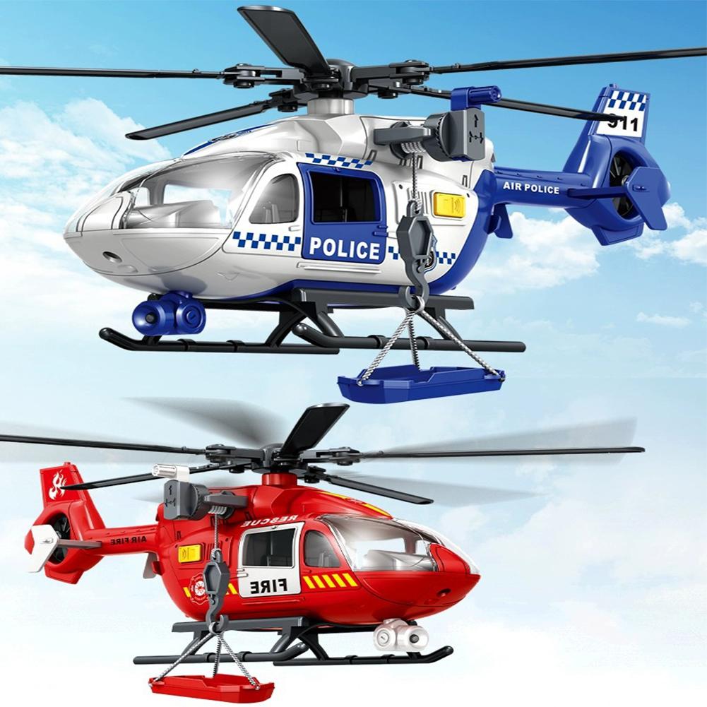 Helicopter Model Toy For 4-6 Years Old Kids High Simulation Fire Fighter Helicopter Airplane Sound And Light Model Toy For Boys Girls