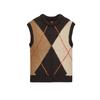 Fall New Women's Clothing American Style Minimalist round Neck Sleeveless Diamond Pattern Knitting Vest Style Tops 6771110