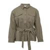 Valory Lightweight Khaki Cotton Jacket with Buttons for Women
