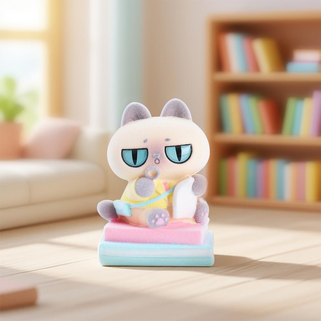 Розовый Маленький Сиамский Кот Фигурка Игрушка из Секретной Коробки Настольное Украшение Mystery Guess Bags Игрушки Фигурки Животных Подарок на День Рождения Рождество