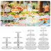 3/4/5/6 Tier Glass Display Cake Stand Transparent Decoration Tray Rack Tool