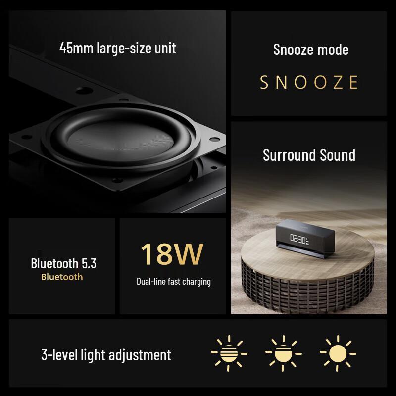 Philips TAS3908 Bluetooth Speaker with Alarm & Night Light