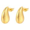 Серьги-капли из нержавеющей стали Hammer Glossy Striped Water Drop, женские трендовые серьги премиум-класса Light Luxury