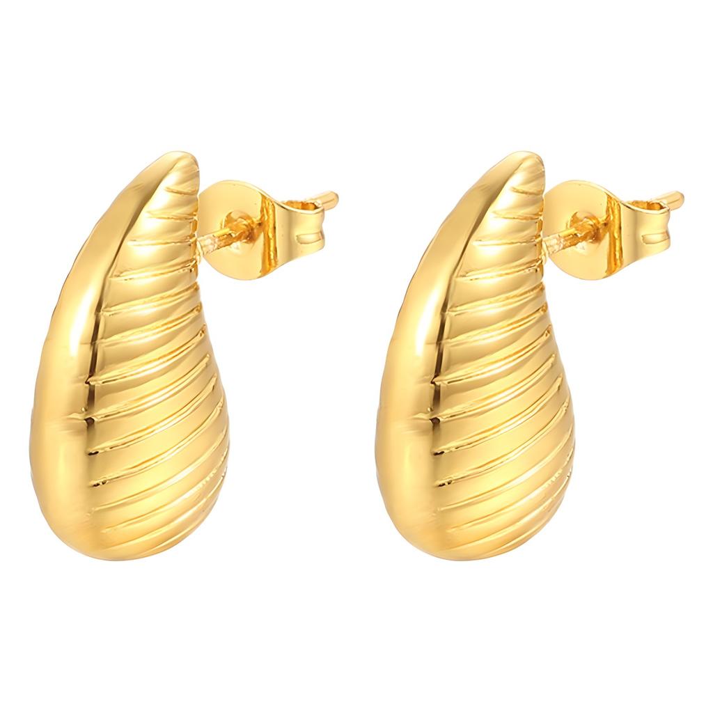 Серьги-капли из нержавеющей стали Hammer Glossy Striped Water Drop, женские трендовые серьги премиум-класса Light Luxury