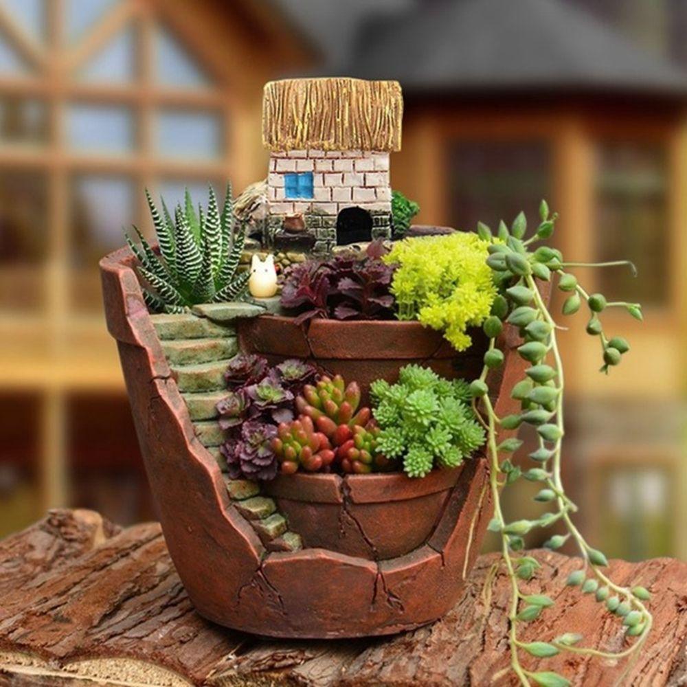 Bathromm Home Decor Flower Pots Green Plants Sky Garden Planter Bonsai Pot Succulent Flower Basket