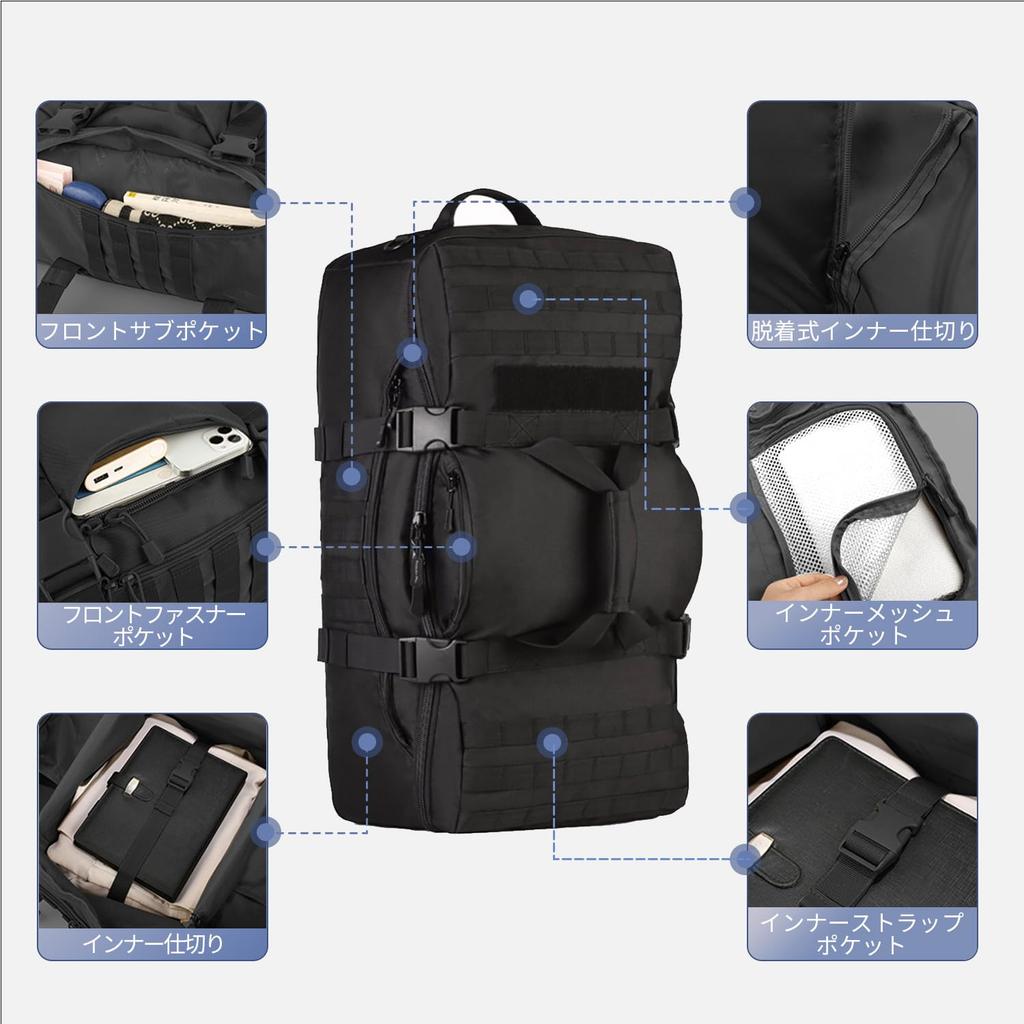 Roseelk Outdoor Travel Large Alpine Large Travel Military Outdoor Ideal for Mountaineering Bag, Capacity, 3-Way, Multi-Pocket, Water-Repellent,