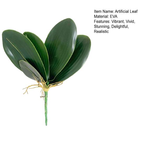 Искусственные Зеленые Листья Фаленопсиса Имитация Листьев Орхидеи Стебель Реалистичные Зеленые Растения для Цветочных Композиций Садовый Декор Бонсай