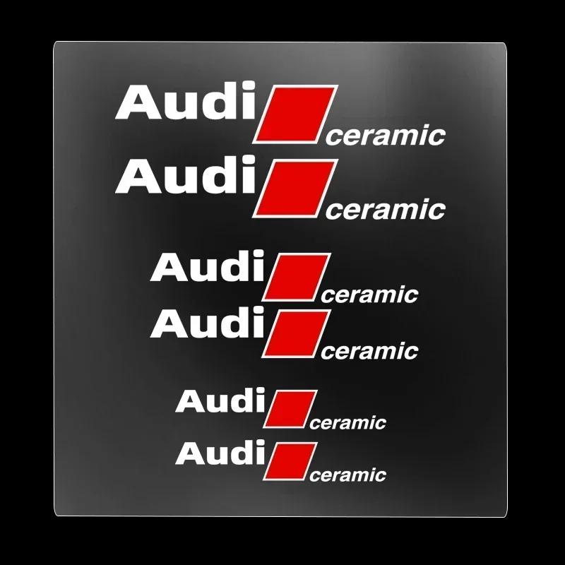 6Pc Car Brake Caliper Sticker High Temperature Waterproof Decal for tt ceramic A3 A4 A5 A6 A7 Q3 Q5 Q7 RS3 RS4 RS5 S3 S4 S5 S7