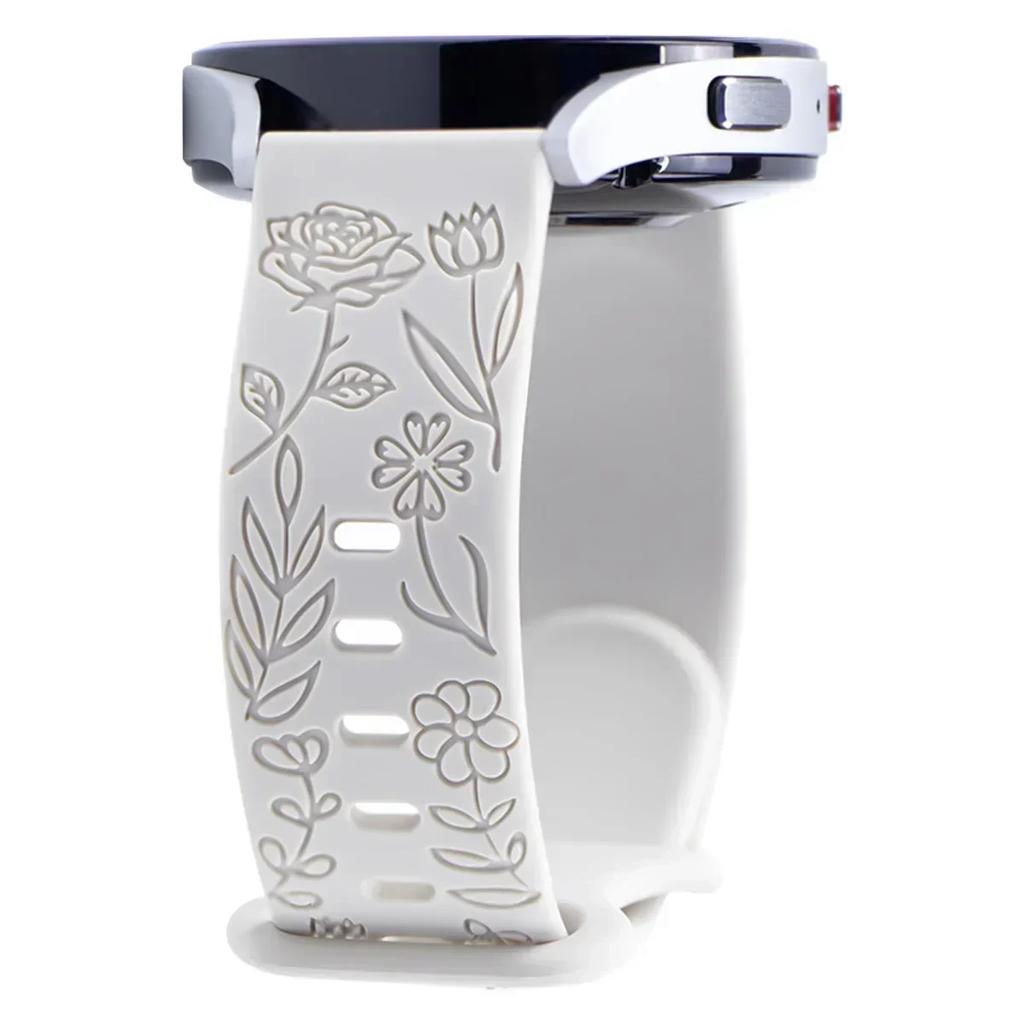 22мм Гравированный ремешок для Samsung Galaxy Watch 7 6 5 4 6Classic 20мм Силиконовый спортивный браслет для Huawei Watch GT5 GT4Pro Ремешок для часов