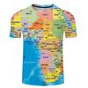 Мужская летняя новая футболка с коротким рукавом Summer Map Series 3D