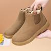 Женская хлопковая обувь, теплая обувь, на плоской подошве, удобные и универсальные ботильоны, противоскользящие зимние ботинки
