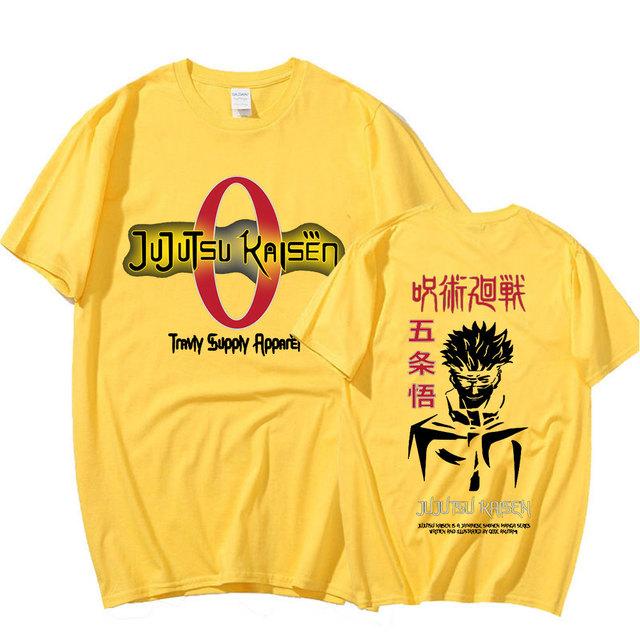 Аниме Дзюдзюцу Кайсен Harajuku Футболка Манга Графика Годзё Сатору Хлопковые повседневные футболки с короткими рукавами Мужская футболка большого размера Уличная одежда Топы