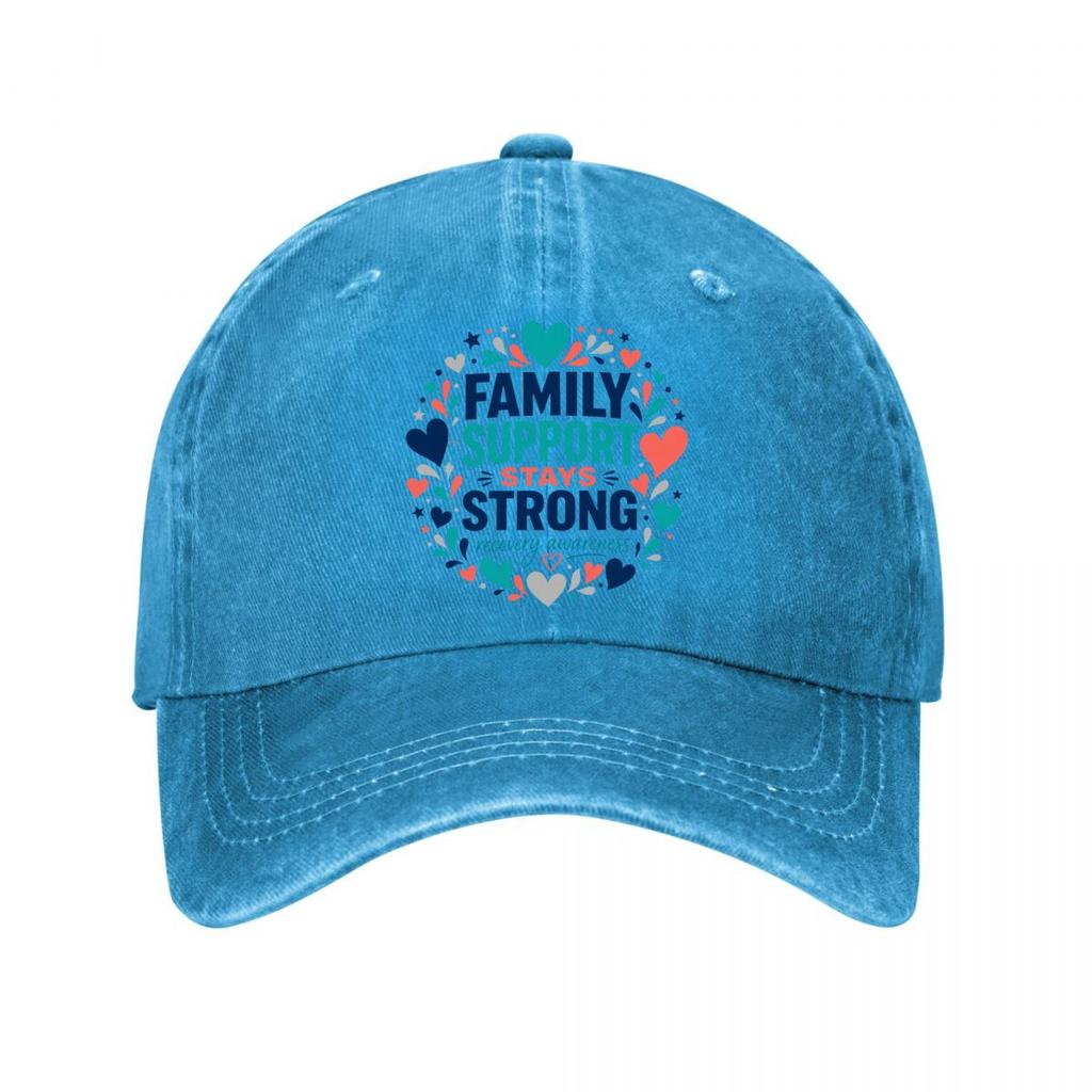 Family Support Recovery Hope Heart D New Vintage Washed Cotton Baseball Cap Sun Hats