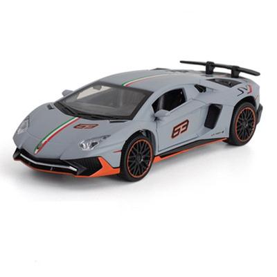 1/32 Lamborghini Aventador LP780-4 Модель легкого спортивного автомобиля, литой под давлением металлический игрушечный транспорт, модель автомобиля, высокая имитация звука и света, детская игрушка в подарок