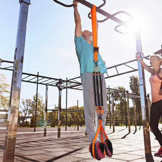 1 Set Pull-Up Assistance Band 150/225/300lbs Heavy Duty Pull-Up Assist Belt with Foot Rest Adjustable Home Gym