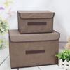2 шт. складной ящик для хранения нетканый прямоугольный тканевый корзина для одежды игрушки контейнер с крышкой