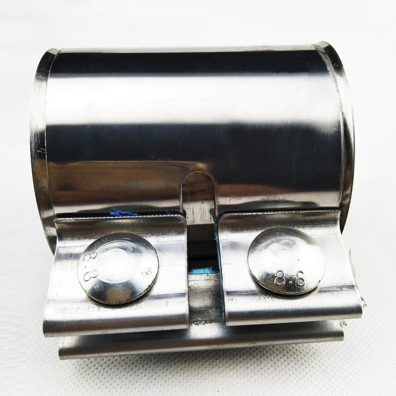 Stainless Steel 1.65-3.0"Exhaust Pipe Connector Tube Adapter Joiner Sleeve Clamp Exhaust Tube Pipe Connector Joiner Length 87mm