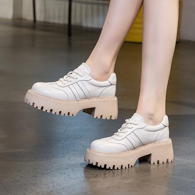 Увеличить высоту одиночные туфли Мокасины туфли толстая подошва повседневная обувь