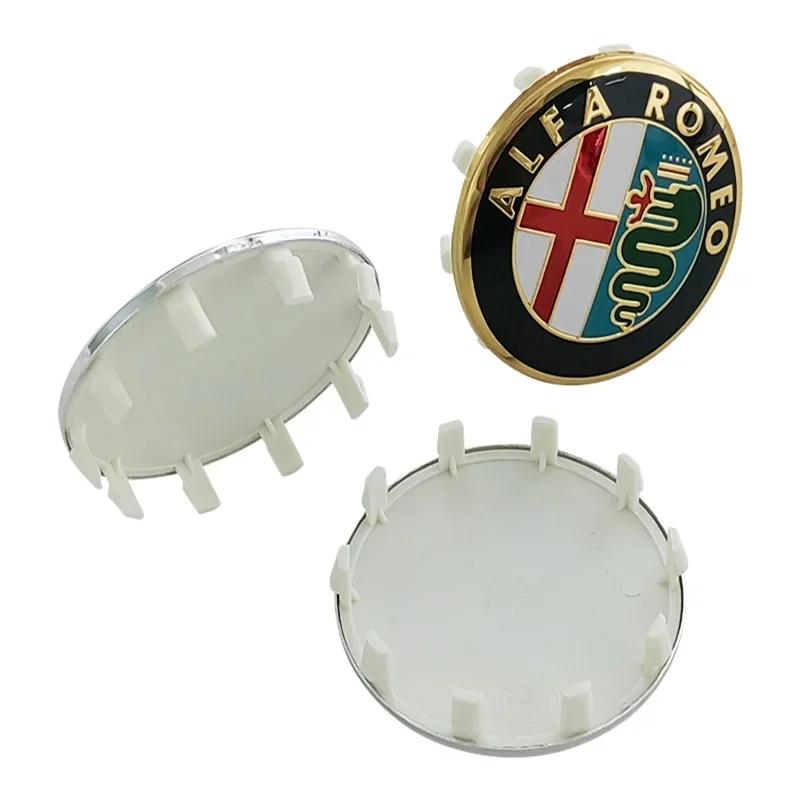 Car Sticker For Alfa Romeo 159 147 For Alfa Romeo Giulia Giulietta Stelvio 159 147 156 58mm Wheel Center Caps Premium Hub Covers EO0