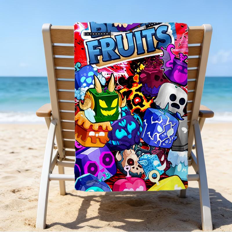Ультрамягкое пляжное полотенце с тематикой Blox Fruits, идеально подходит для бассейна - кемпинга, дайвинга - незаменимый предмет для путешествий, яркое пляжное полотенце.