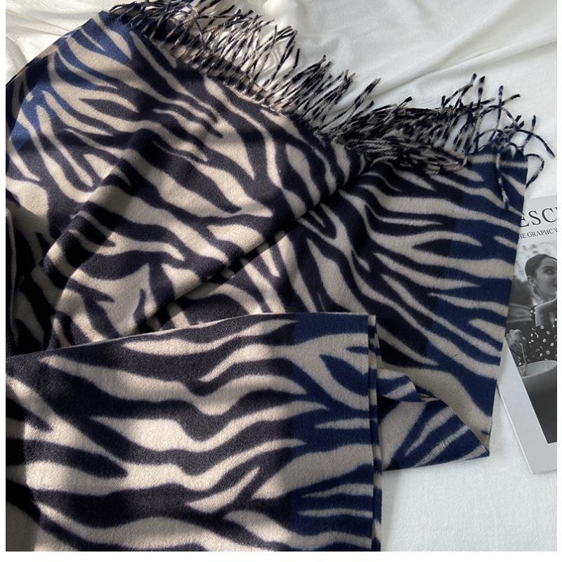 Autumn and Winter Imitation Cashmere Scarf Women's New Color Matching Printing Shawl Versatile Warm Scarf