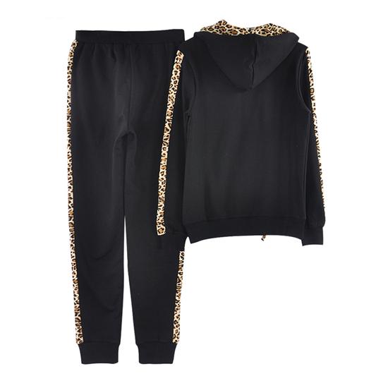 TAOVK Леопардовый комплект из 2 предметов на молнии с длинными рукавами и узкие брюки весенний женский спортивный костюм