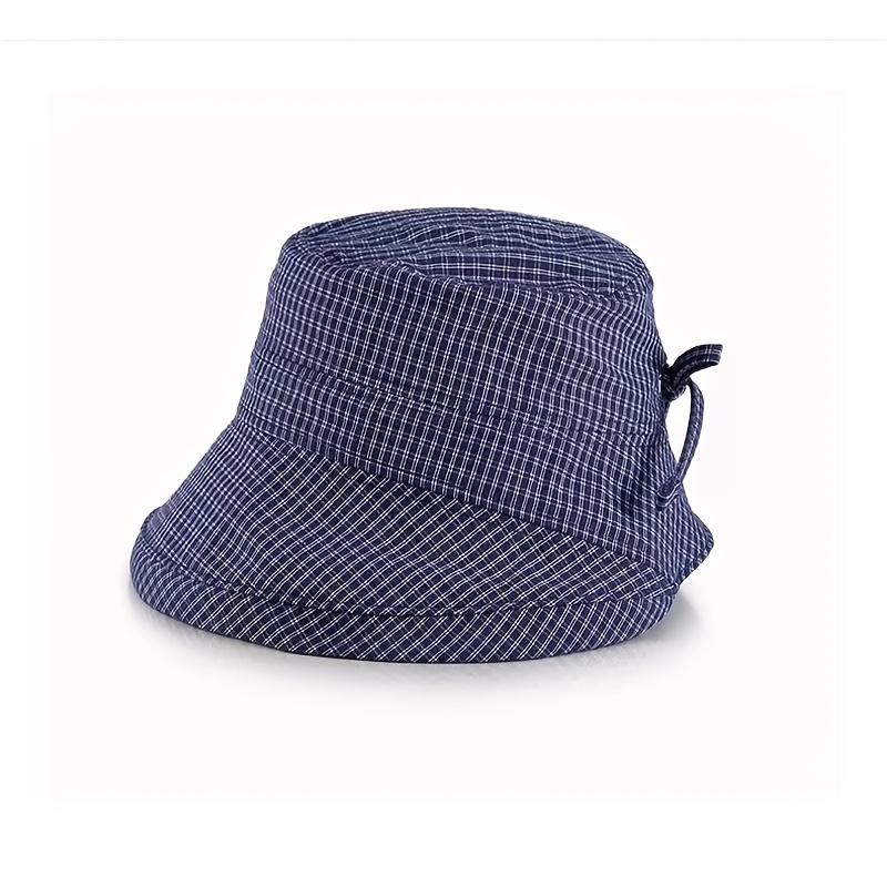 Women'S Wide Brim Bucket Hat Ray Shield - Plaid Print Fisherman Hat Suitable for Travel, Beach, Hiking - Wide Brim Outdoor Sun Caps