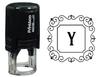 Printtoo Alphabet Y Monogram Initial Square Swirl Border Self Inking Rubber Stamp Office