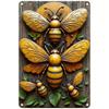 Vintage Metal Bee Sign Farmhouse Wall Art Weatherproof Outdoor Indoor Decor