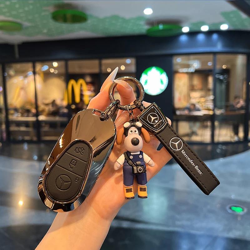 TXF4 Key Case Cover Car Accessories Fob Protector for Mercedes Benz S400L S450/S500 MaybachS480 Keychain Holder Keyring Shell