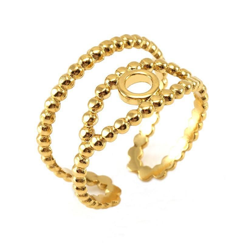 Новое модное кольцо из титановой стали с полым дизайном, нишевое простое женское трендовое открывающееся регулируемое кольцо