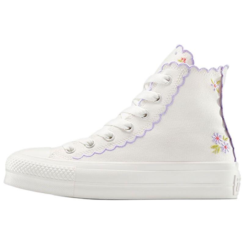 Кеды Chuck Taylor All Star Wmns Converse на платформе с высоким верхом 'Сзубчатые края, вышитые цветы' Женские A13528C
