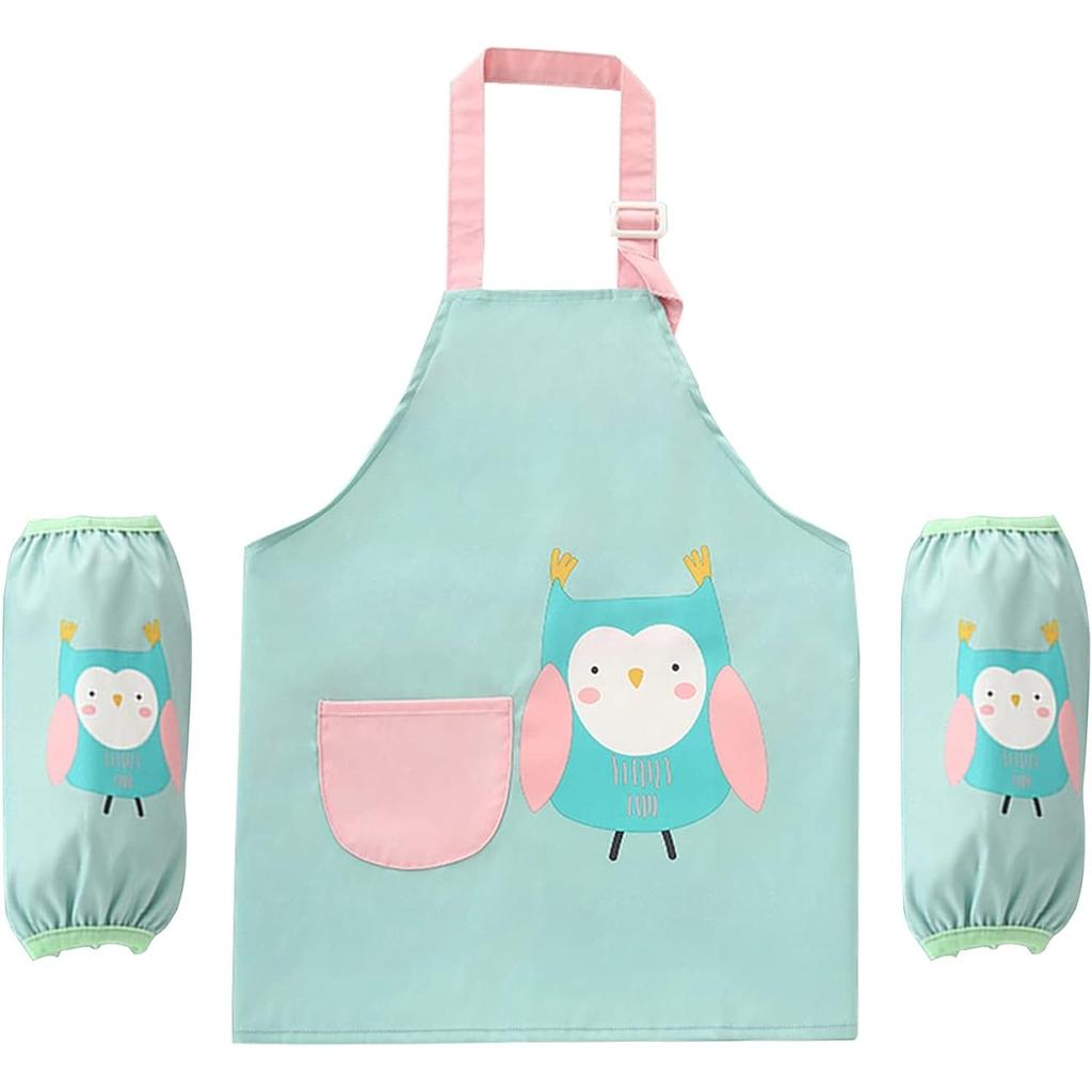 Детские фартуки для девочек и мальчиков, водонепроницаемый кухонный фартук для детей с карманами, регулируемый ремень для детей, приготовление пищи, выпечка, рисование, садоводство
