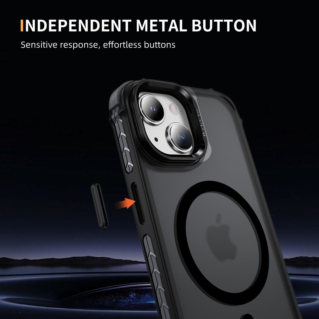 Чехол для iPhone 14/13 с подставкой для объектива, матовая задняя крышка, совместимая с MagSafe